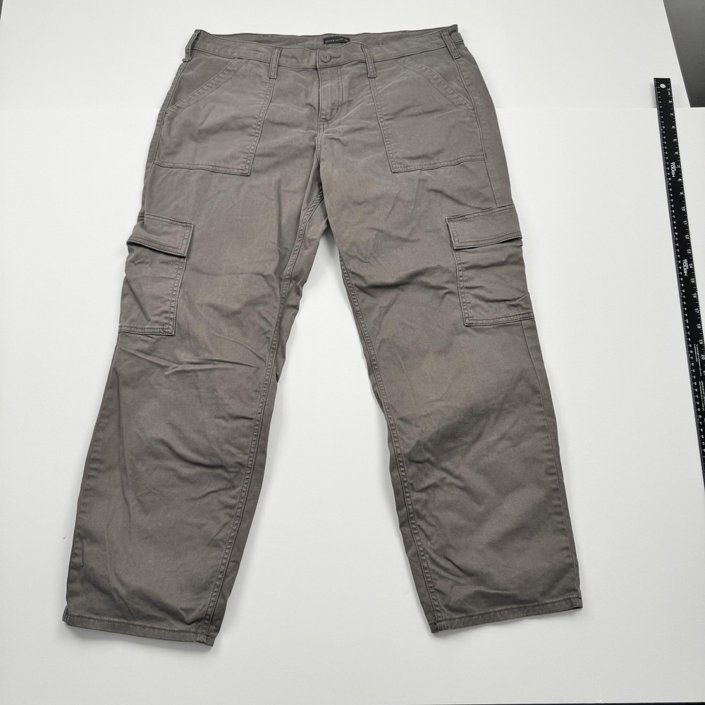 Silver Jeans Suki Cargo Pants Womens 14W (38x27) Gray Straight Utility Pockets